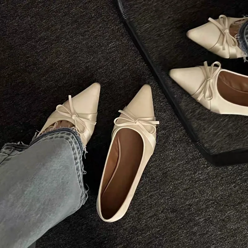 Summer New Style Chiffon Fashion Sweet Bow Casual Flat Sandals for Women, Comfortable Slip-On Shoes for Outdoor Wear 2026 - view 4
