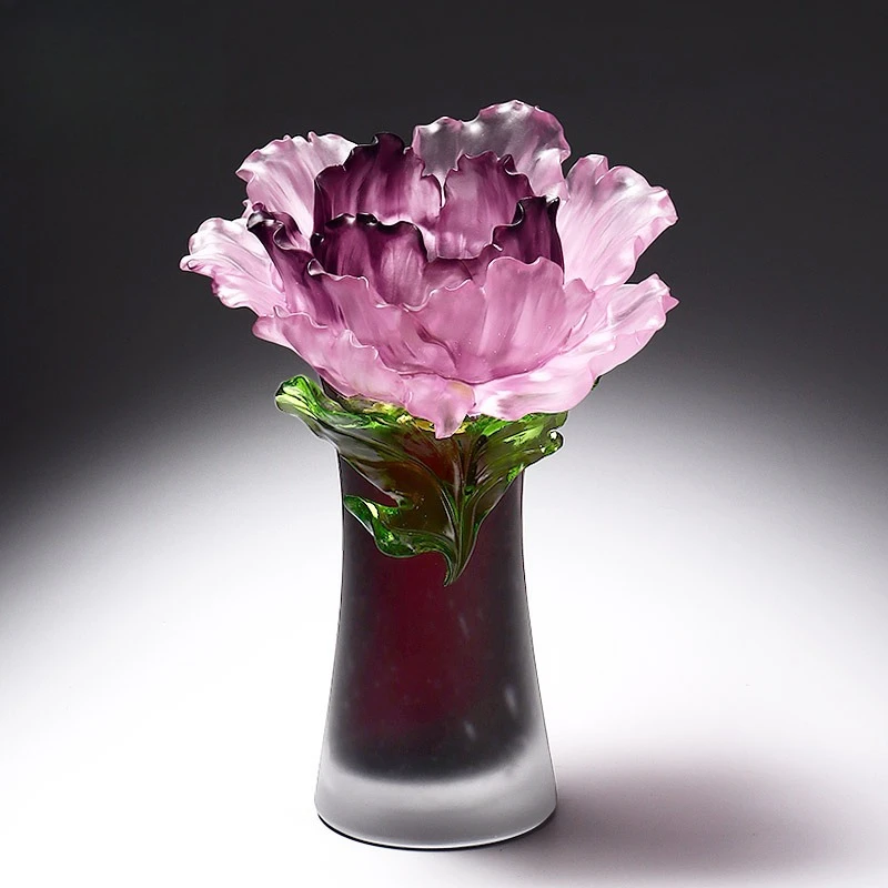Peony vase glazed vase light luxury entrance living room home flower arrangement art ornament