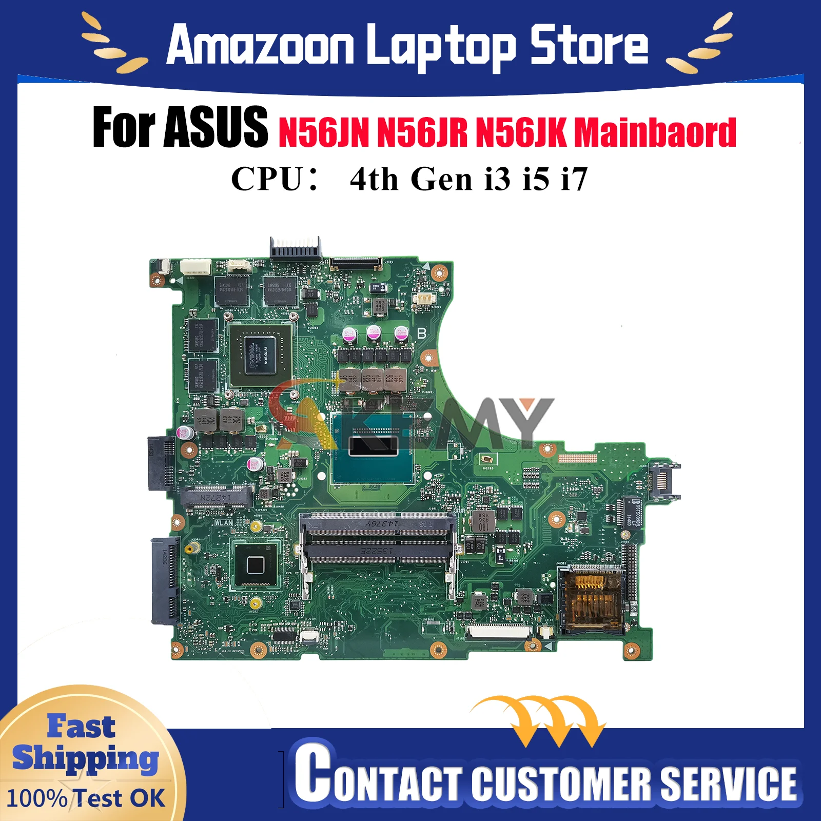 

N56JR Материнская плата для ноутбука ASUS N56JR N56JK N56J N56JN Материнская плата для ноутбука с процессором i3 i5 i7 100% тест ОК быстрая доставка stk