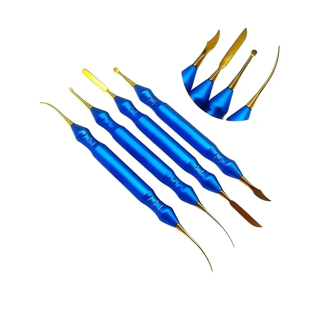 Double Ends Titanium Tip Sculpture Knife Kit Dental Lab Wax Carving & Laboratory Mixing Spatula Tool