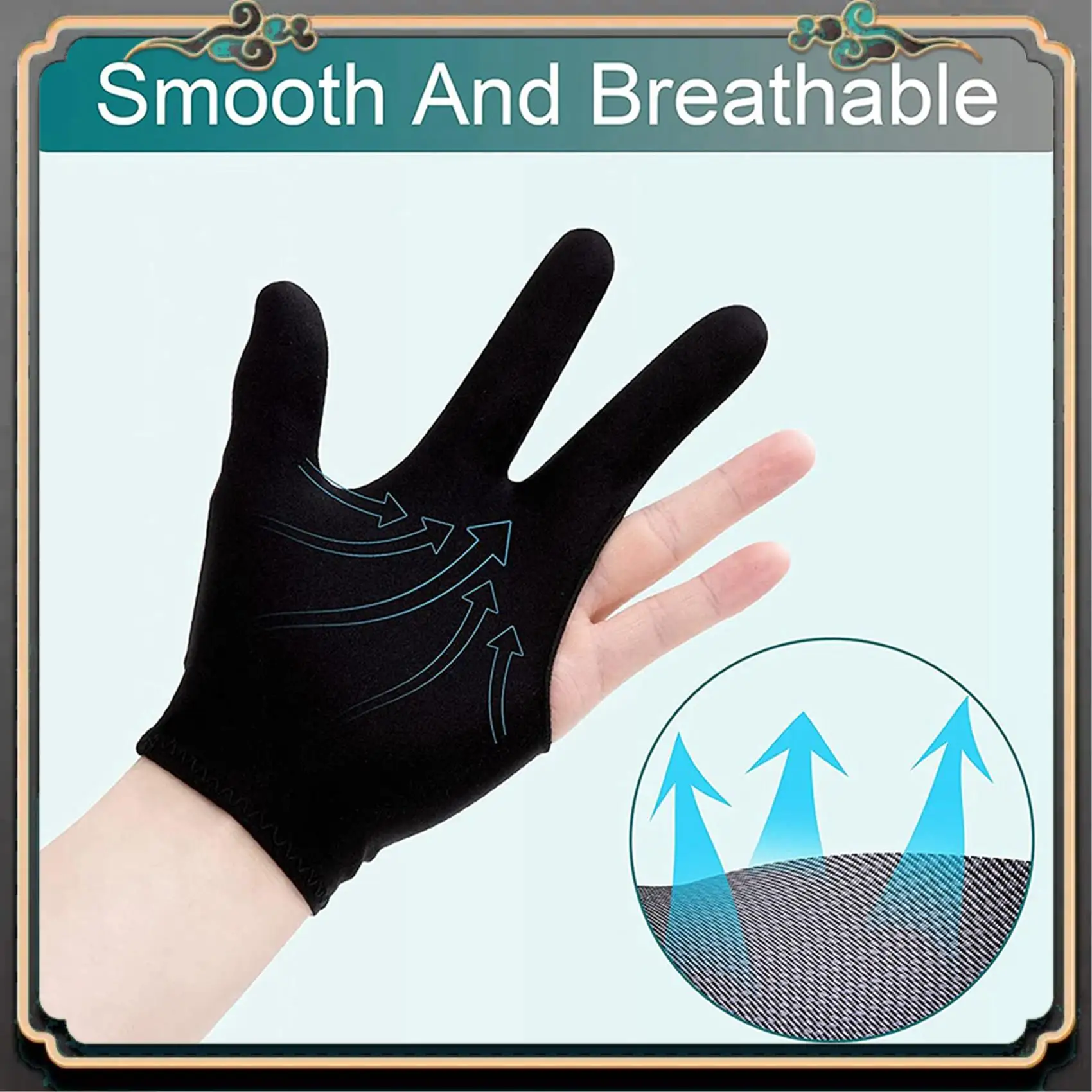 

Премиум, 44 шт., бильярдные перчатки, 3 пальца, кий, шутер, перчатки для бассейна, спортивные перчатки для женщин и мужчин, как для левой и правой руки, черные