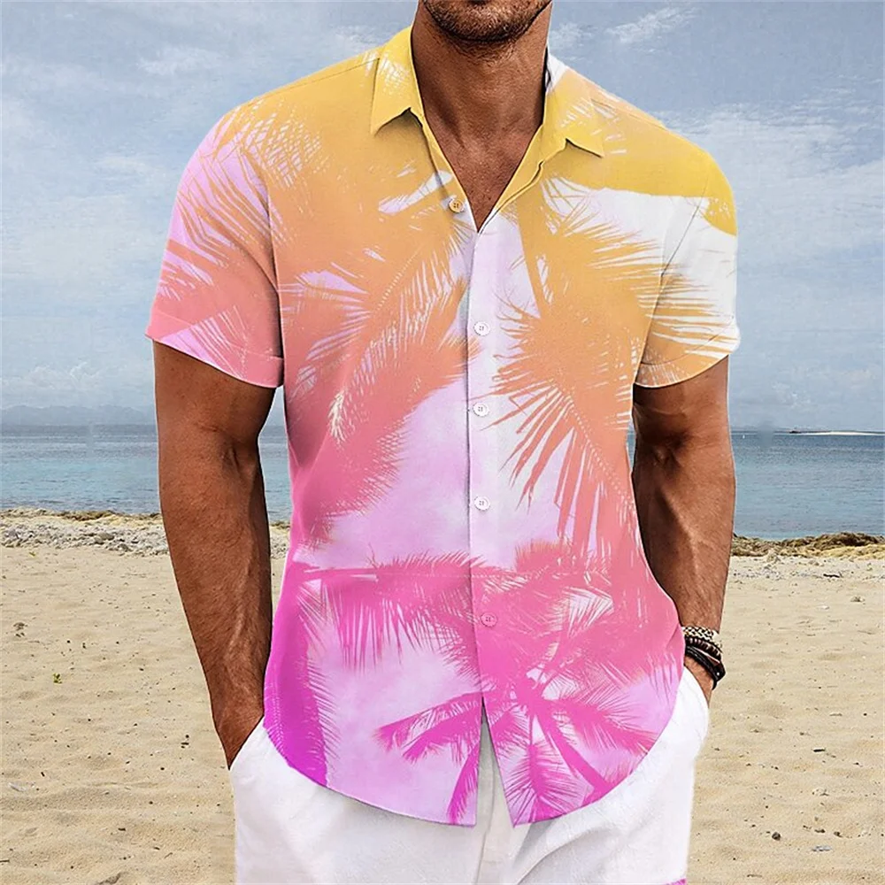 

Coconut Tree Shirt For Men 2024 Men's Shirts Short Sleeved Casual Fashion Hawaiian Shirt Man Party Summer Men's Clothing Top Tee