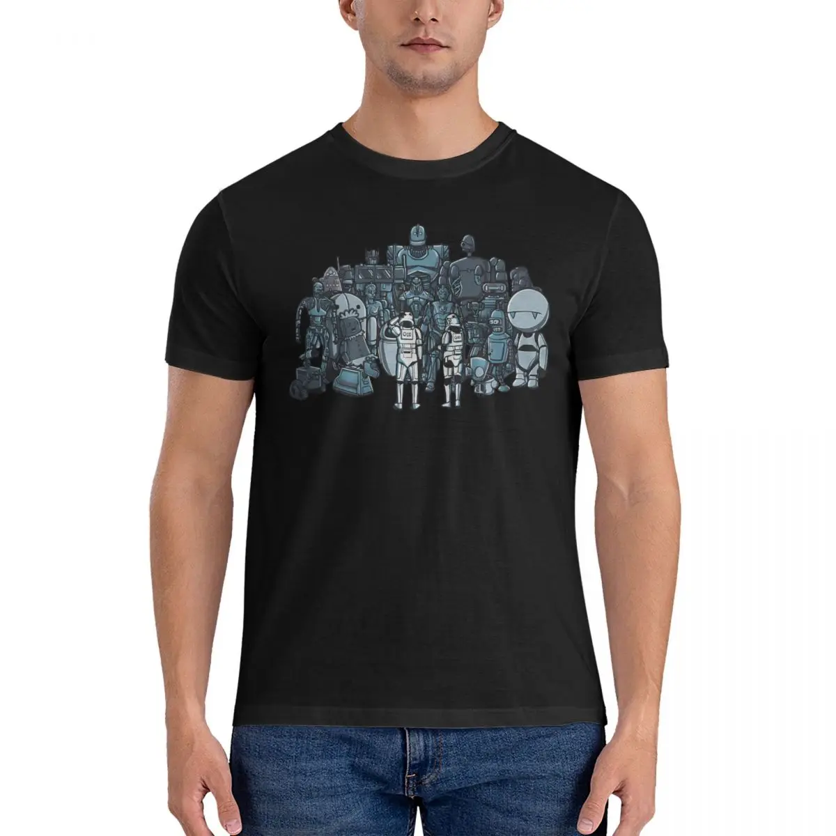 Men's These Aren't The Droids You Are Looking For T Shirt The Iron Giant Cartoon Pure Cotton Clothing Vintage Short Sleeve Crew