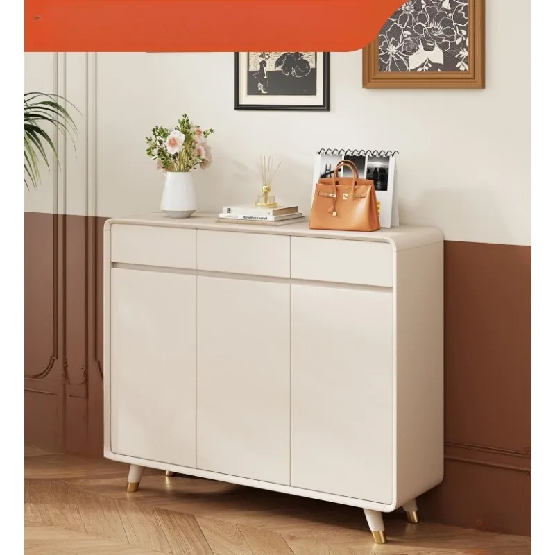 Cream-style shoe cabinet new household door floor-to-ceiling entrance cabinet integrated wall storage cabinet