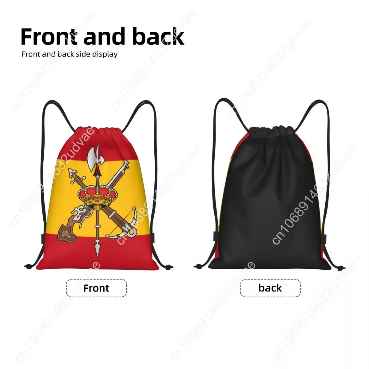 Spanish Legion Flag Personalized Drawstring Bag for Women Men Lightweight Sports Storage Backpack
