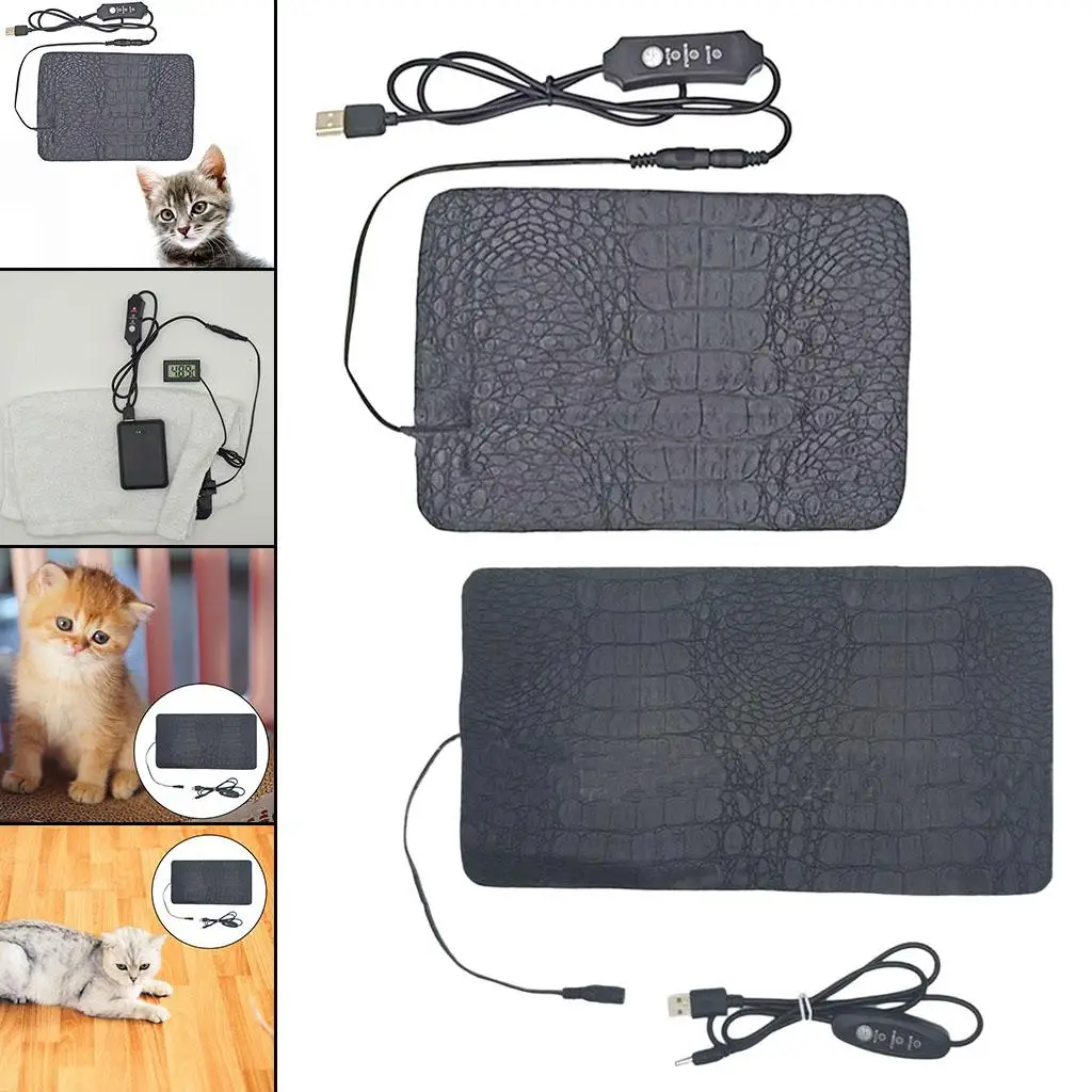 Pet Heating Pad 3 Level Adjustable Temperature Warmer Waterproof Portable Warming Mat for Snakes Reptiles Tortoise Pets