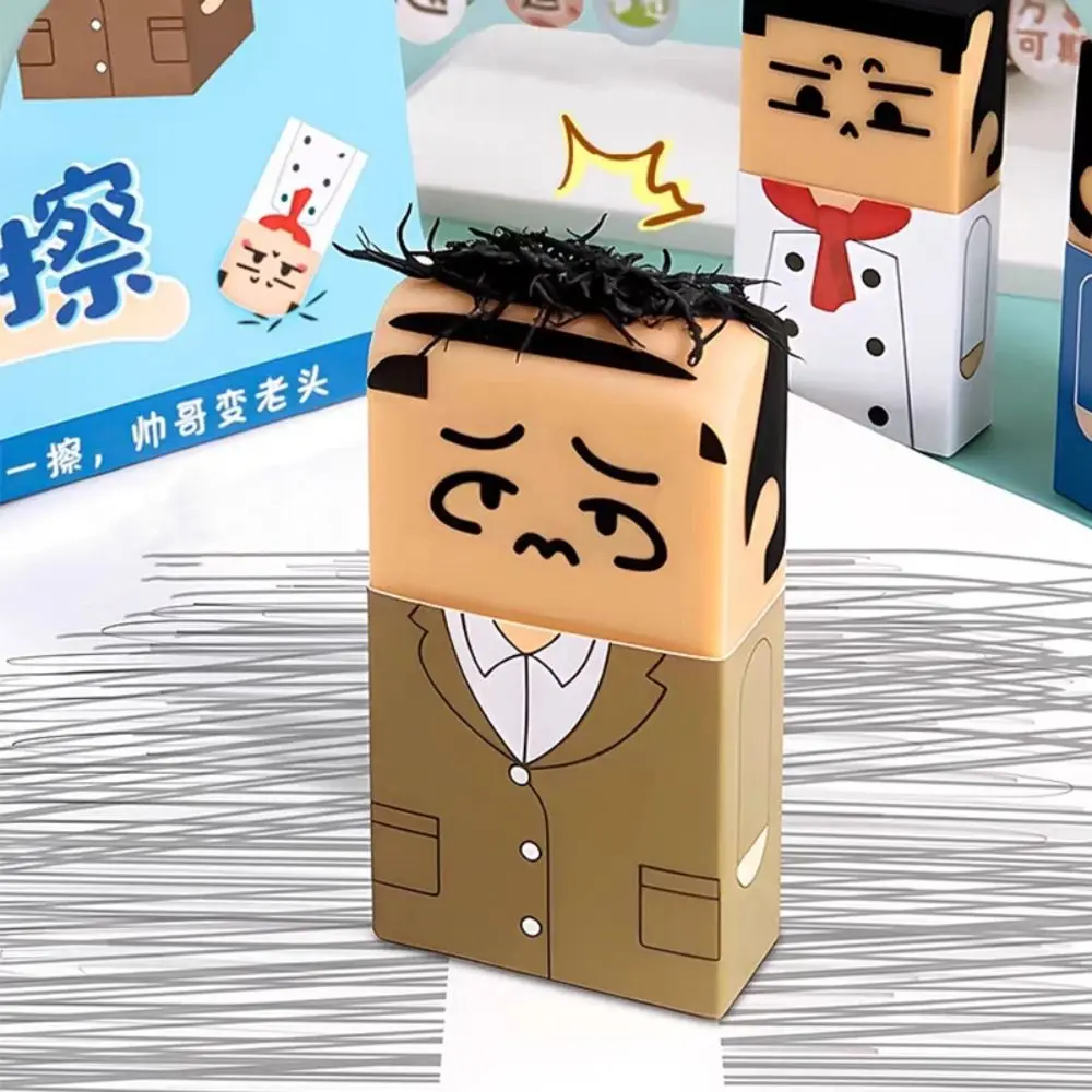 High Quality TPR Eraser Funny Bald Head Cartoon Character Rubber Eraser Funny Eraser Students