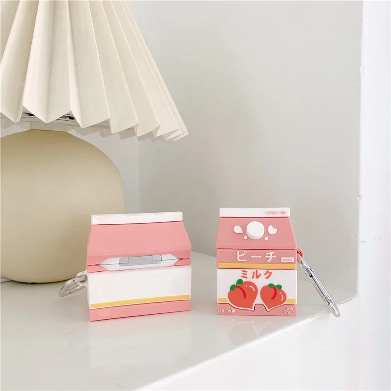 Cute Honey Peach Beverage Case para AirPods Pro2 Airpod Pro 1 2 3 Bluetooth Earbuds Carregamento Caixa Protetora Fone de Ouvido Caso Capa