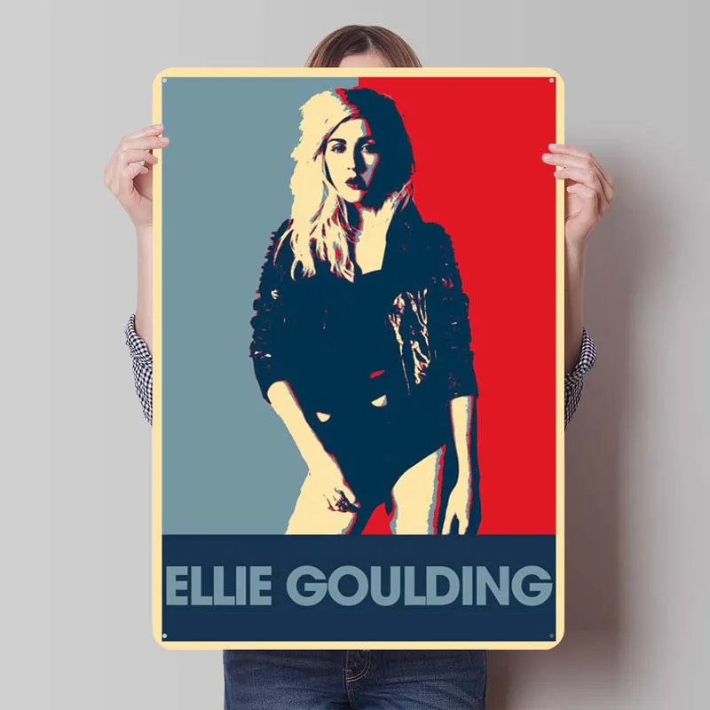 Ellie Goulding Metal Signs Rock Music Posters Bedroom Decoration Living Room Decor Men Vintage Home Decor Items Metal Wall Art