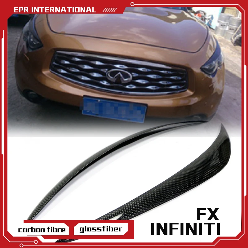 Car Styling For Infiniti 2009-2013 FX 35 37 50 Carbon Fiber Front Headlight Lamp hoods Eyebrow Eyelid Eye Lid Bodykits Drift