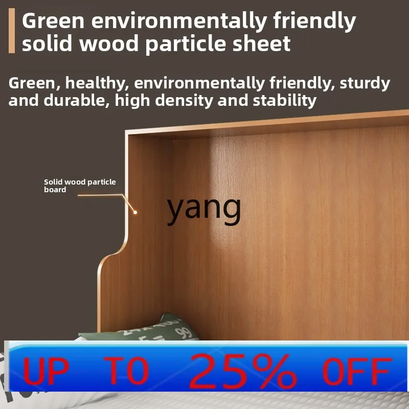 

LMM solid wood folding bed, rollover invisible multi-functional flap wall desk combination bed