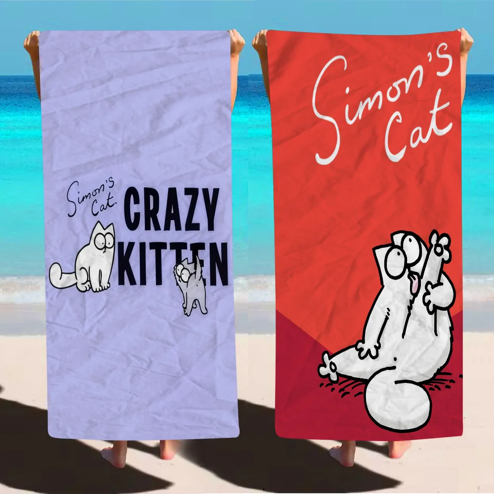 Simon S Cat Microfiber Beach Towel Absorbent Quick Dry Soft Yoga Swimming Resort Mountain Climbing Towel