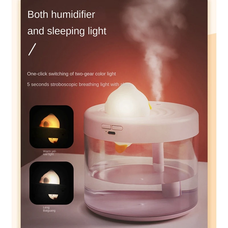 800Ml Diving Duck umidificatore portatile per purificazione dell'aria diffusore atomizzatore d'acqua ricaricabile da 1200Mah per camera da letto