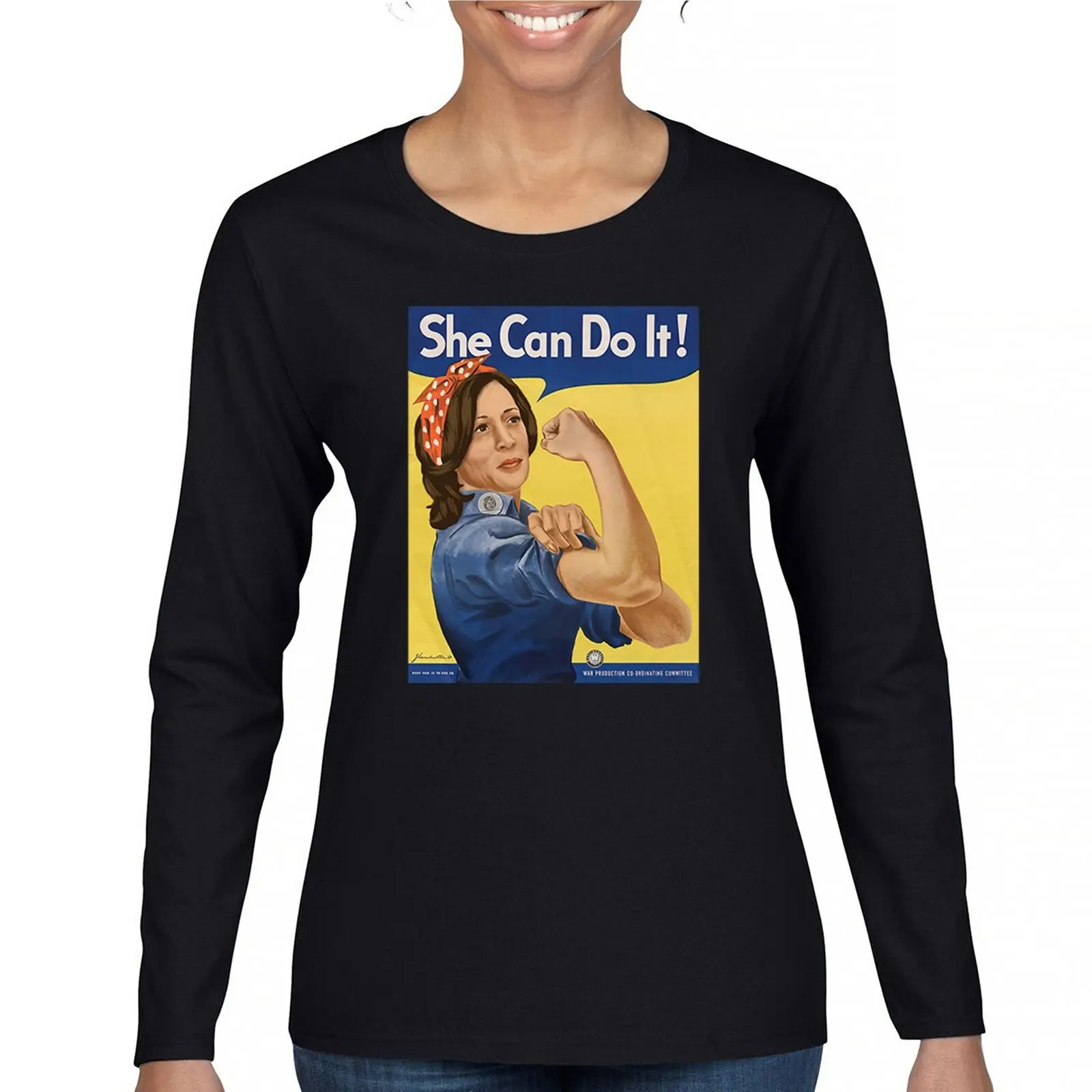 

She Can Do It! Kamala Harris 2024 Women's Long Sleeve T-shirt I'm Speaking 'la