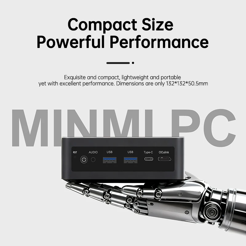 TOPC AMD Ryzen AI 9 HX465 ES 미니 PC, OCuLink, USB4, 듀얼 2.5G LAN, DDR5, PCIe 4.0, WiFi 6, NUC 게이밍 미니 컴퓨터 썸네일 3
