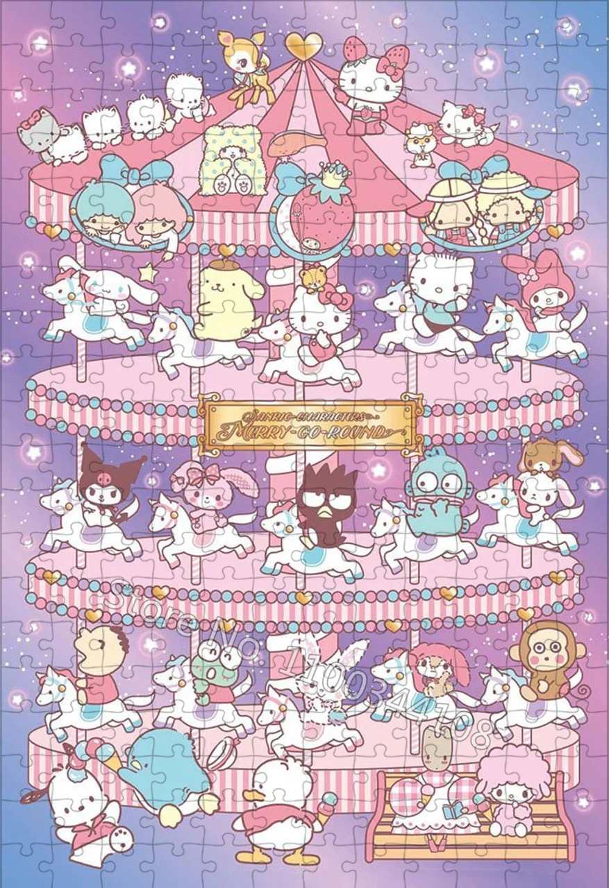 Sanrio Characters Jigsaw Puzzle 300/500/1000 Pieces Cartoon Puzzles for Children's Educational Toys Adult Handmade Collection