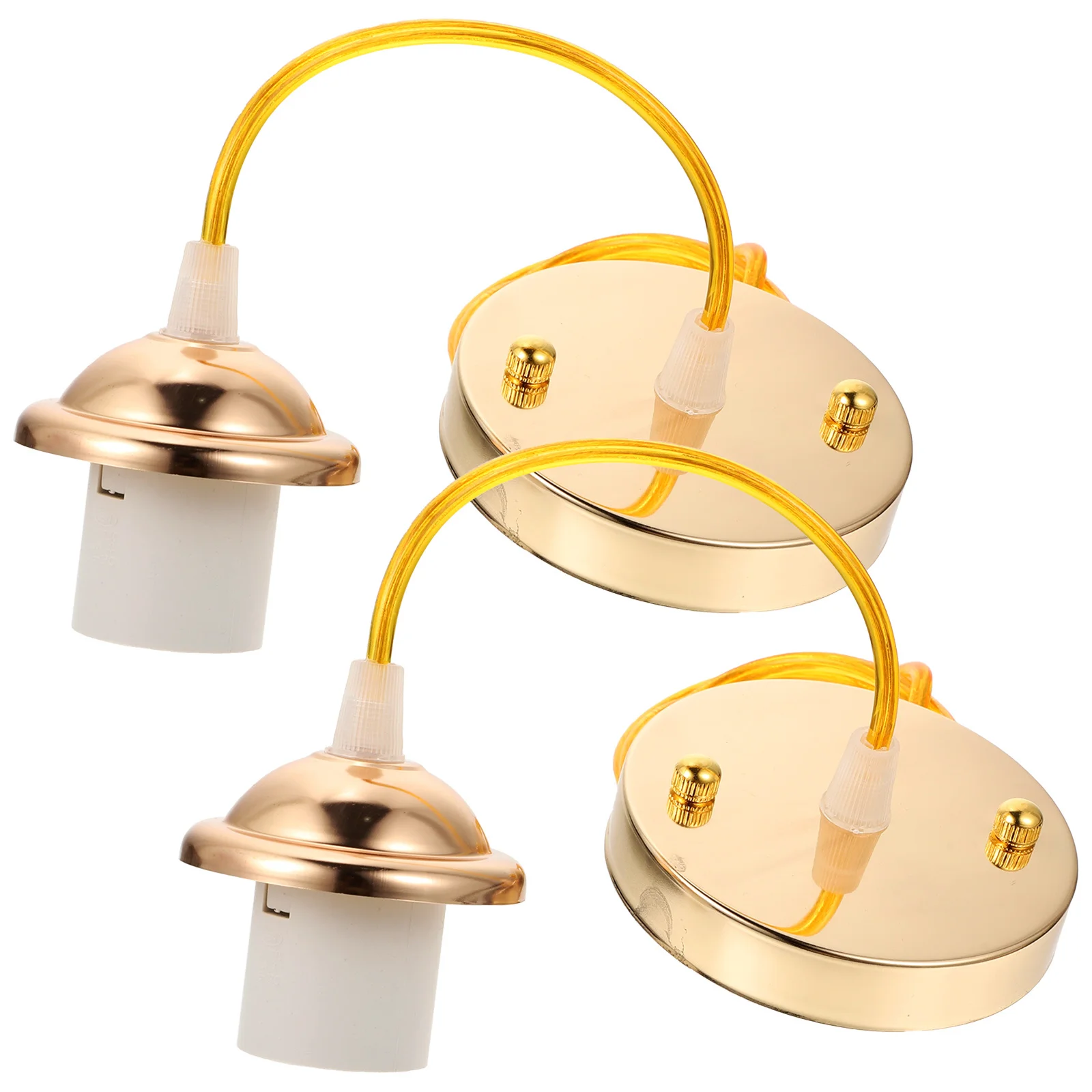 

2pcs E27 Pendant Lamp Holder Metal Thread Screw Socket For Ceiling Chandelier Lighting Diy Kit With 1M Cord Bulb Socket