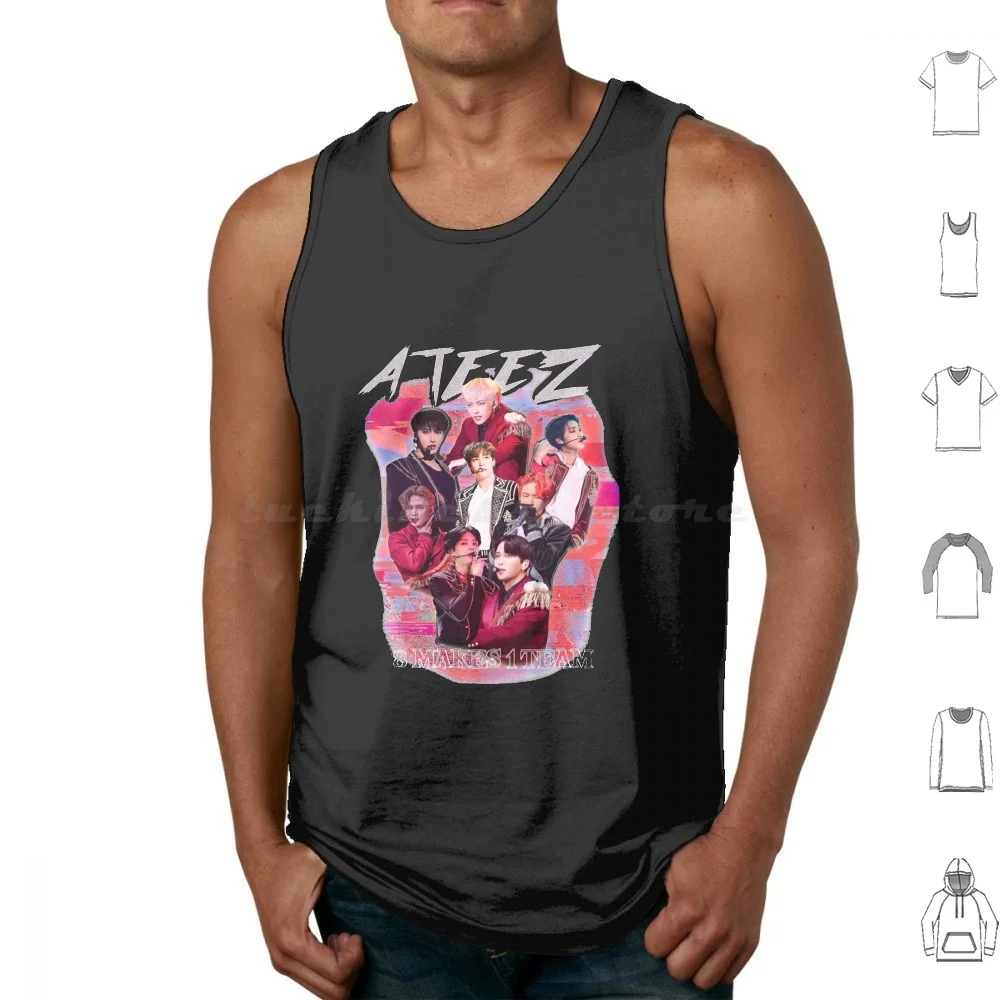 Kpop Old Retro Knock Off Inspired Slim Fit Comfy Graphic Tees Tank Tops Vest Sleeveless Kpop Old Retro Knock Off