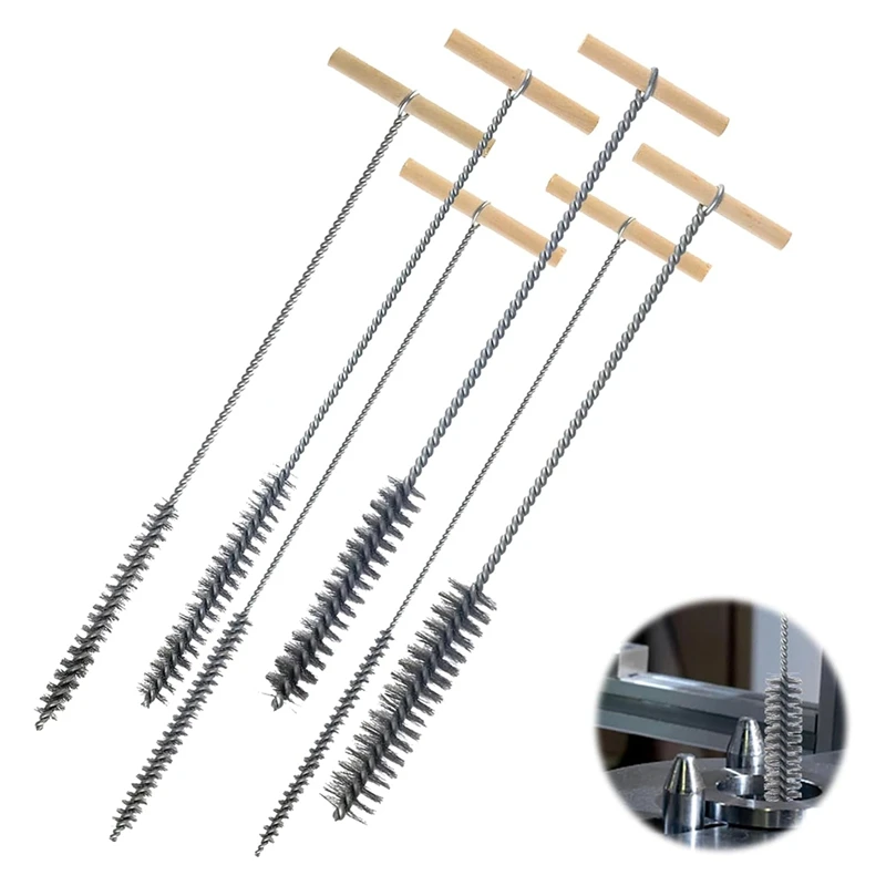 Ensemble de brosses perforées en acier inoxydable, brosses perforées, nettoyeur de tuyaux, brosses pour livres, 6 pièces