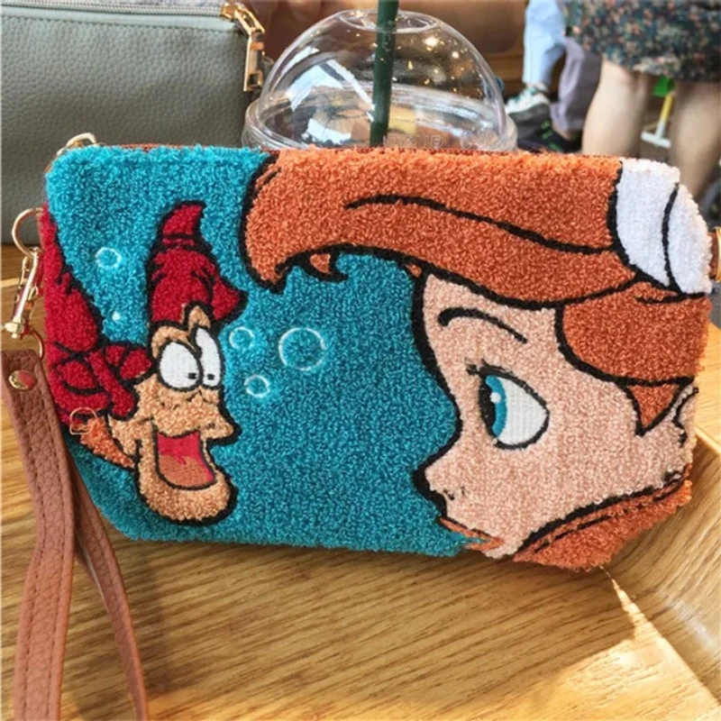 Disney Princess New Women's Zero Wallet Luxury Brand Plush Zero Wallet Cartoon Fashion Women's Bag Large Capacity Cosmetic Bag