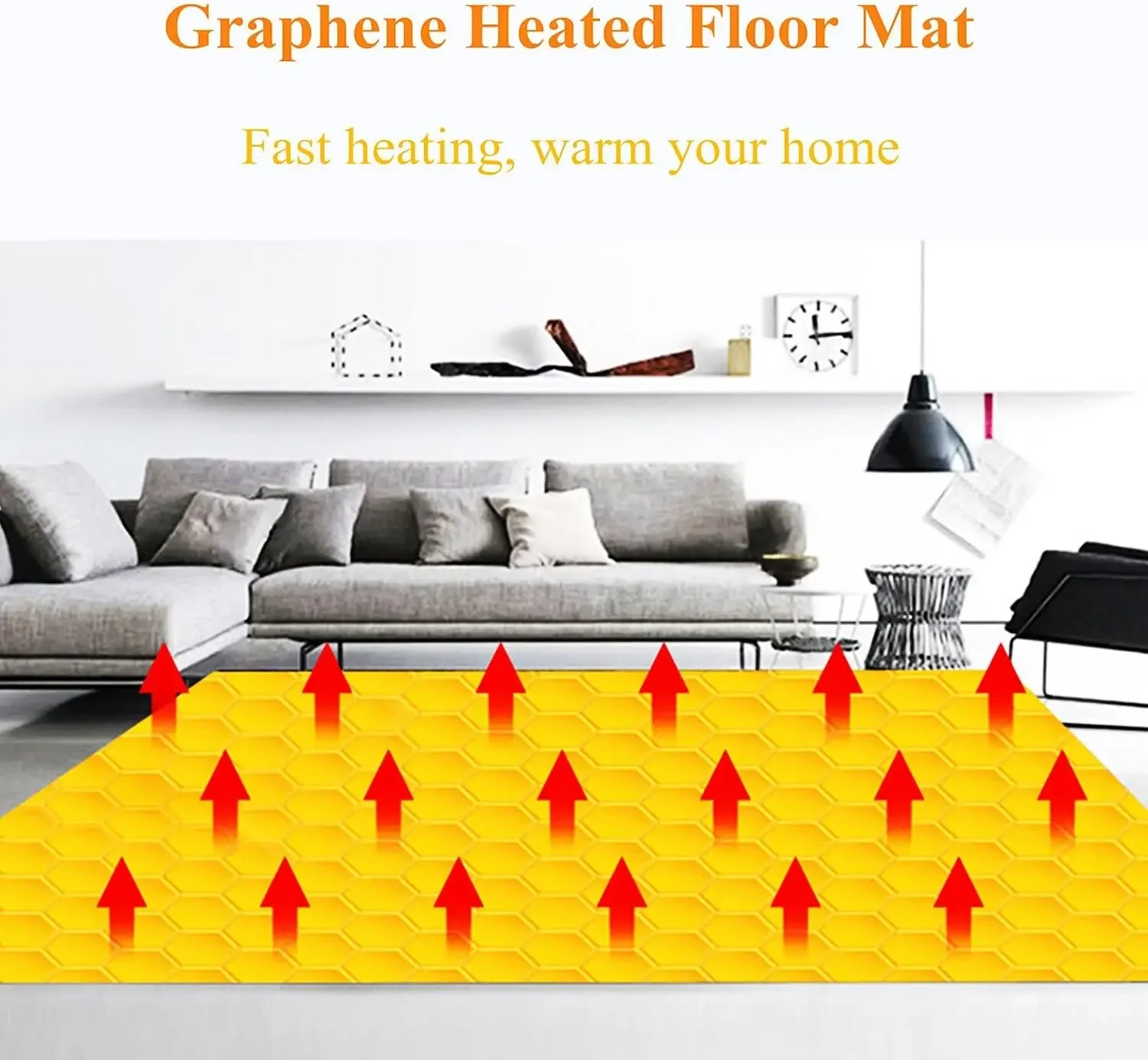 Heated Floor Mat Under Desk for Foot Warmer, Electric Heated Carpet Area Rug, Adjustable Temperature Electric Heating Pad Floor