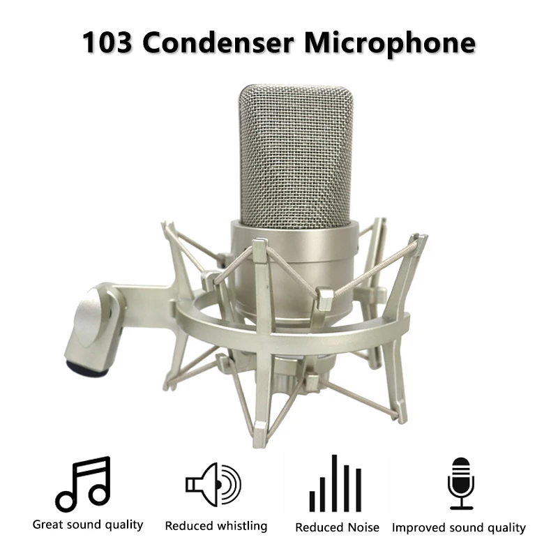 

Professional Condenser Microphone Studio For PC Laptop Computer Mic Karaoke Singing Podcasting Recording Streaming Vocals