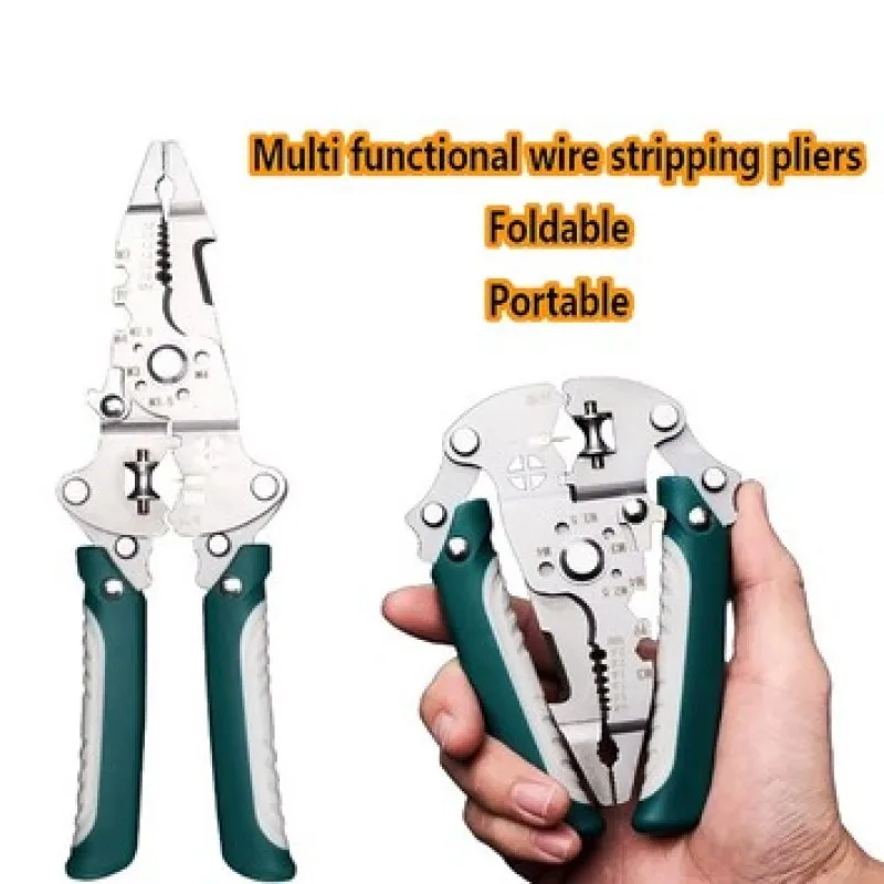 1 Piece of Foldable Professional Grade Wire Stripping Pliers for Electricians, Suitable for Safe Connections and DIY Projects