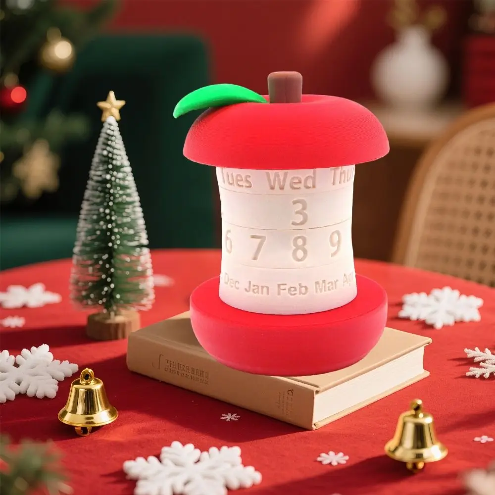 

tating Design 3D Printed Calendar Unique Gift Funny Creative Calendar Modern Decor Fruit Core Shape Desktop Calendar