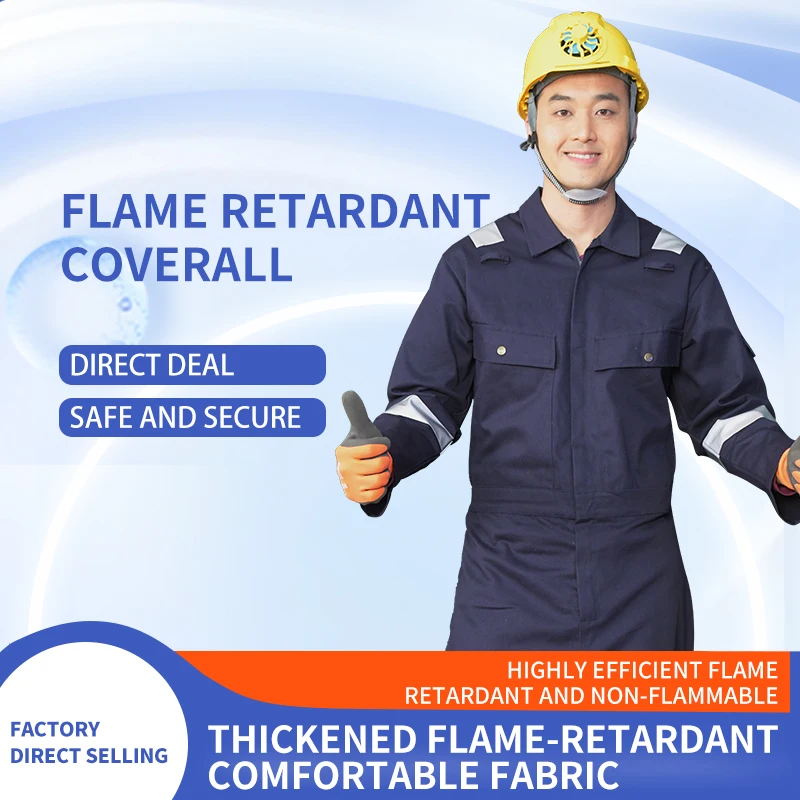 Hot sale Flame Retardant Workwear Hi Vis Cotton Fireproof Coverall Safety Clothing