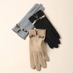 Beautiful Bow Gloves Women Fashion Accessories Lightweight Gloves Autumn and Winter Fashion Windproof Warm Gloves