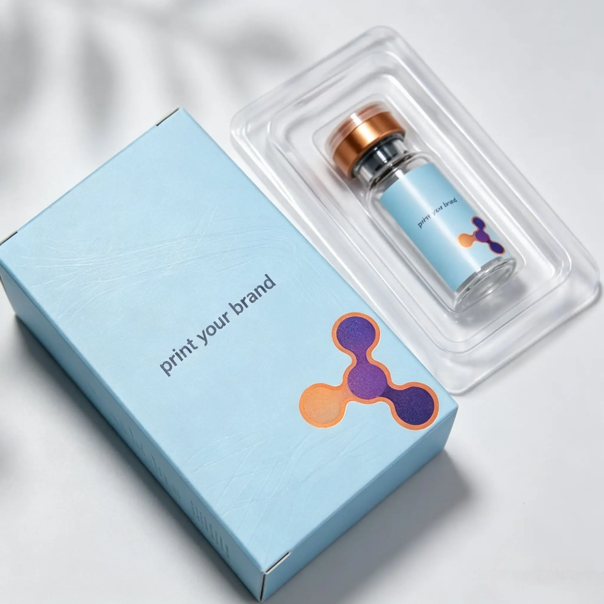 Commercial Packing Accessories,Custom Boxes and Non-toxic Vinyl Labels for 3ml 5ml 10ml Peptide Care Vials