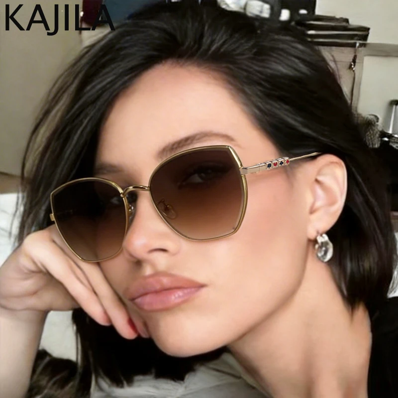 

Trendy Oversized Sexy Cat Eye Sunglasses Women 2026 Luxury Brand Metal Frame Punk Sun Glasses Vintage Outdoor Travelling Shades