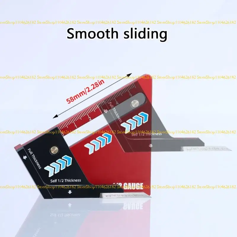 Q2Q4 Aluminum Centering Ruler Height Adjuster With Precisions Ruler For Cabinet Making Tablesaw Depth Calibration 0-58mm