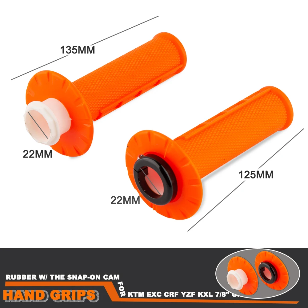 Universal Handlebar Grip Gel Brake Handle Rubber W/ The Snap-on Cam For KTM EXC CRF YZF KXL 7/8