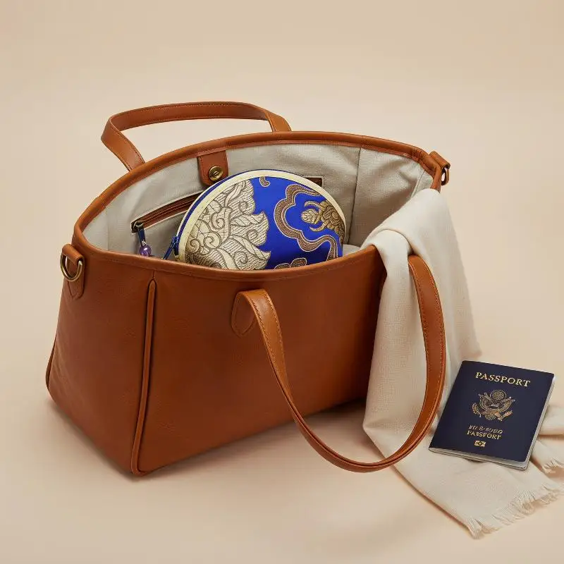Portable Embroidery Necklace Pouch Zip Closure Soft Cloth Multi-color Jewelry Bag for Women Birthday Gift