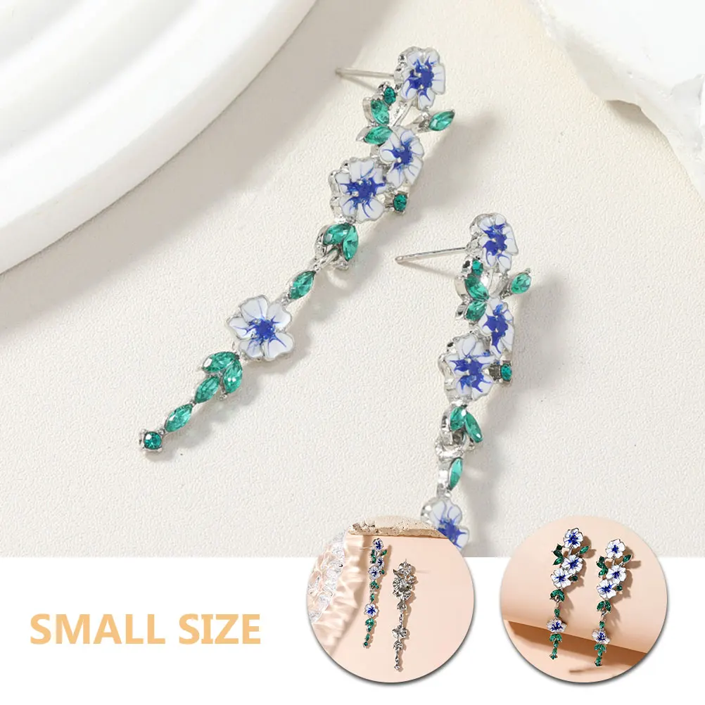 

1Pair Drop Earrings for Women Lovely Flower Design Dangle Earrings Safe Skin-Friendly Ear Jewelry Trendy Party Wedding Daily