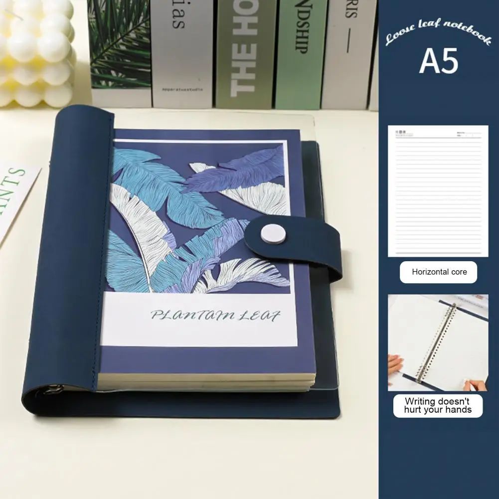 โน้ตแพ็ดสมุดโน๊ตแบบเติมได้ปกหนังเทียม120หน้าสมุดบันทึกแผ่นพีวีซีใสสำหรับองค์กร