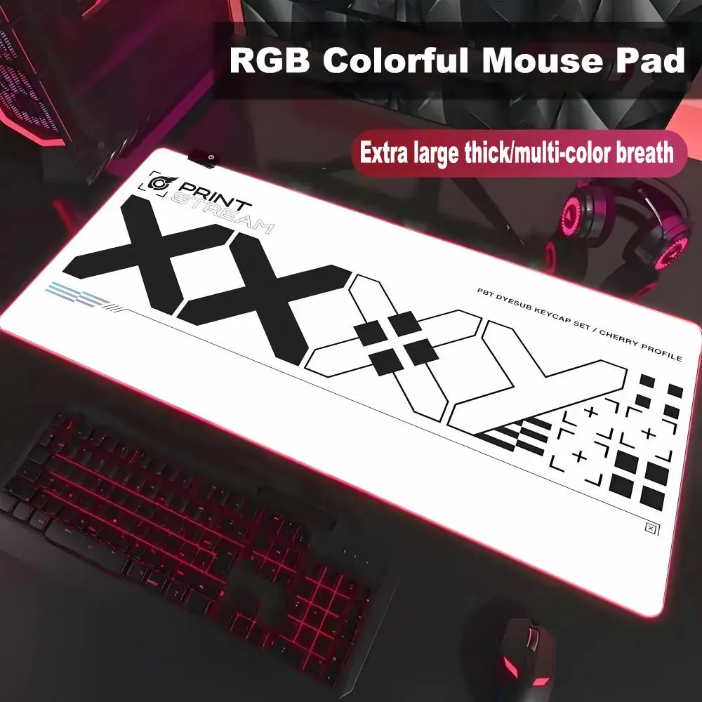 

Коврик для стола Printstream, черный коврик для мыши, высококачественный коврик для мыши для киберспорта HYB XXC RGB LED, большой коврик для ПК, студенческий коврик для письма, светящийся коврик для геймеров