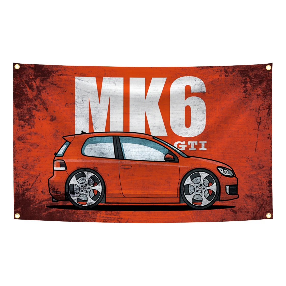Retro V-VWs MK GT Classic Car JDM Flag 90x150cm Polyester Printing Banner for Garage Wall Art Home Outdoor Decoration Tapestry