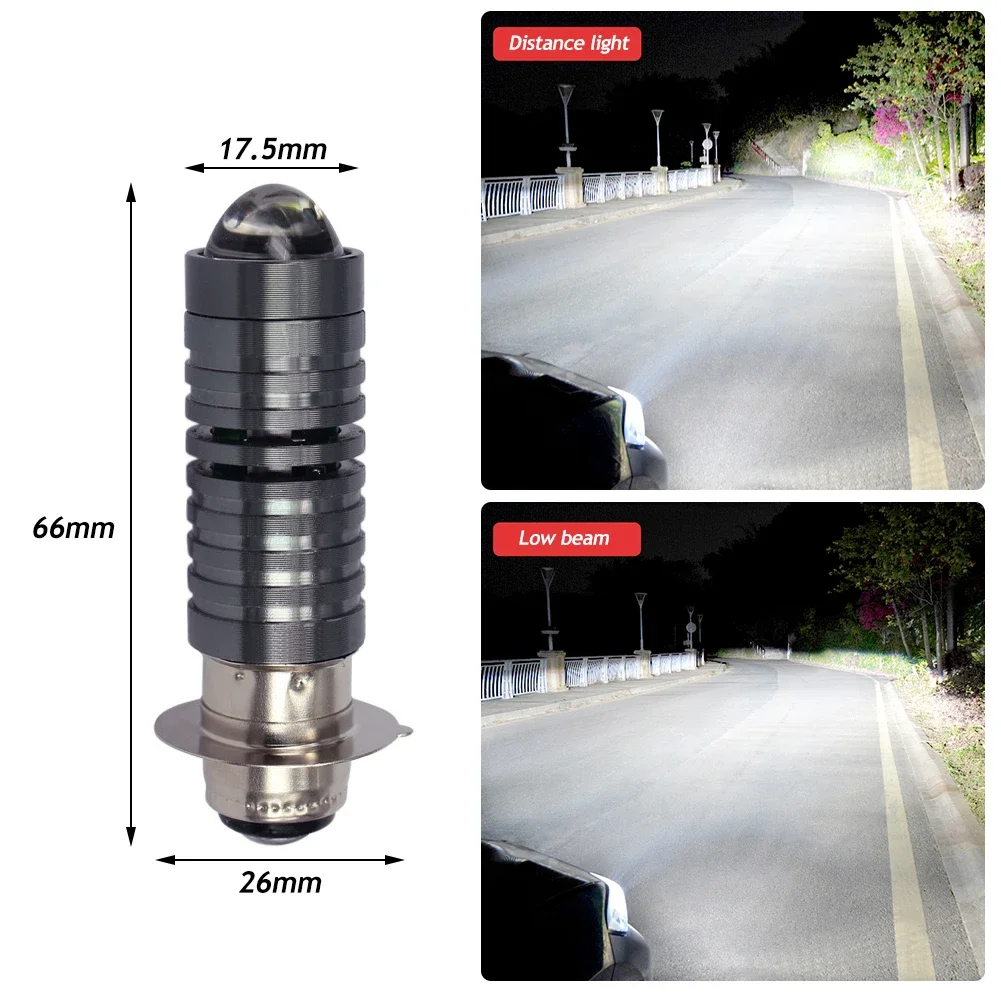 Universal 12V-80V 2000LM Dual Color Headlight Bulbs P15D H6 PX15D LED Motorcycle Headlight H6 Scooter Motobike Head Lamp