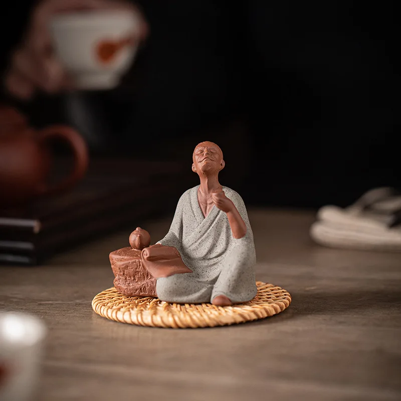 White Porcelain Tea Saint Lu Yu Tea Tasting Home Desktop Decoration Ceramic Zen Tea Saint Ancient Historical Figures Decoration