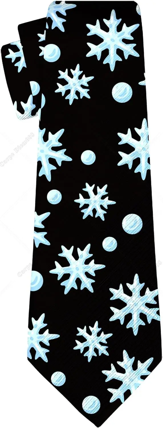 

Blue Snowflakes Men's Tie Funny Neckties Fashion Slim Skinny Neckties Causal Formal Occasion Wedding Business One Size