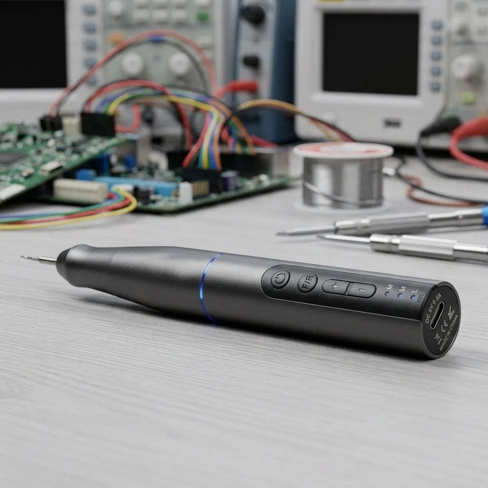 ElectrFor IC Grinder Pen with 3.7V Rechargeable Power and 7 Bits for Surface Finishing and Component Edge Trimming