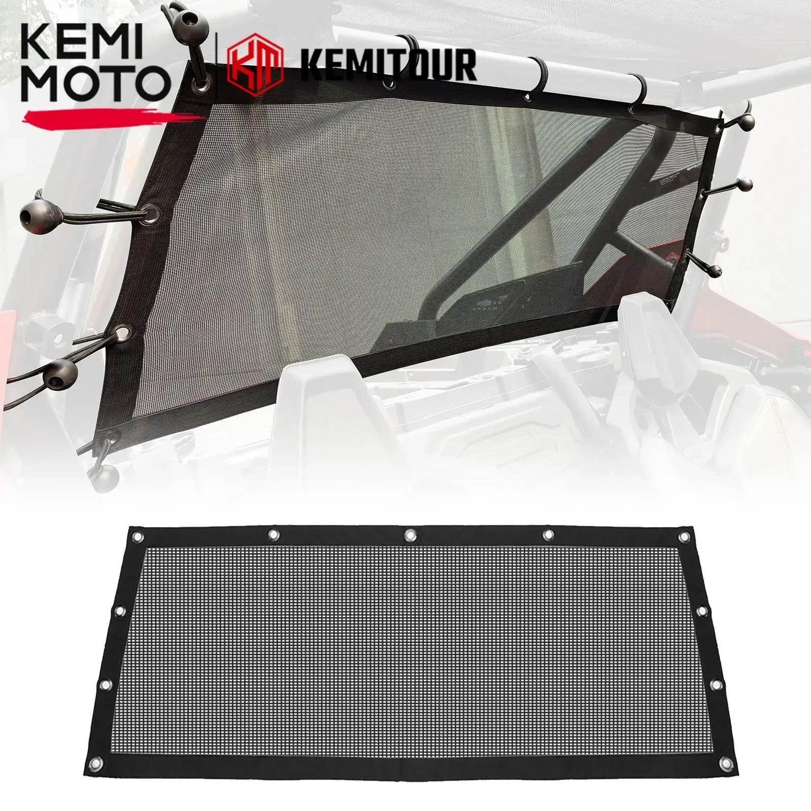 

KEMIMOTO Soft Rear Window Mesh Net Nylon UV-Resistant Compatible with Polaris RZR PRO XP / PRO XP 4/ Pro R/Turbo R 2020-2024
