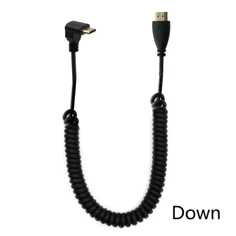 كابل تلفزيون عالي السرعة صغير عالي الدقة إلى HDTV مطلي بالذهب حليقة زنبركية متوافقة مع HDMI 4k V1.4 لكاميرات الفيديو Sony Canon DSLR Nikon