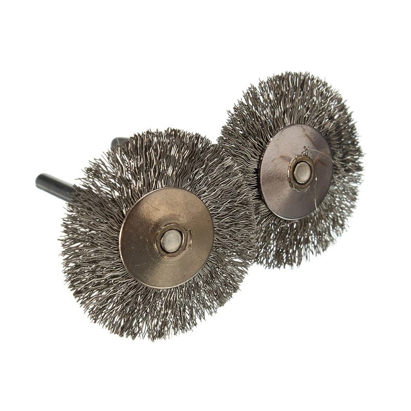 20 Pcs Stainless Steel Wire Brushes Disc Brush Round Brush 25Mm Diameter For Dremel