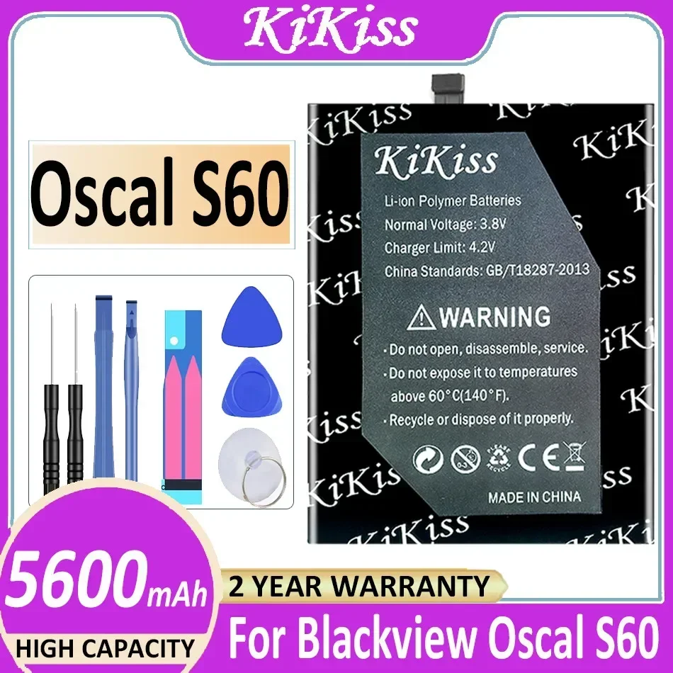 

KiKiss New Oscal S60 (LI616077HTT) Battery 5600mAh For Blackview Oscal S60 S 60 Mobile Phone Bateria Powerful Battery