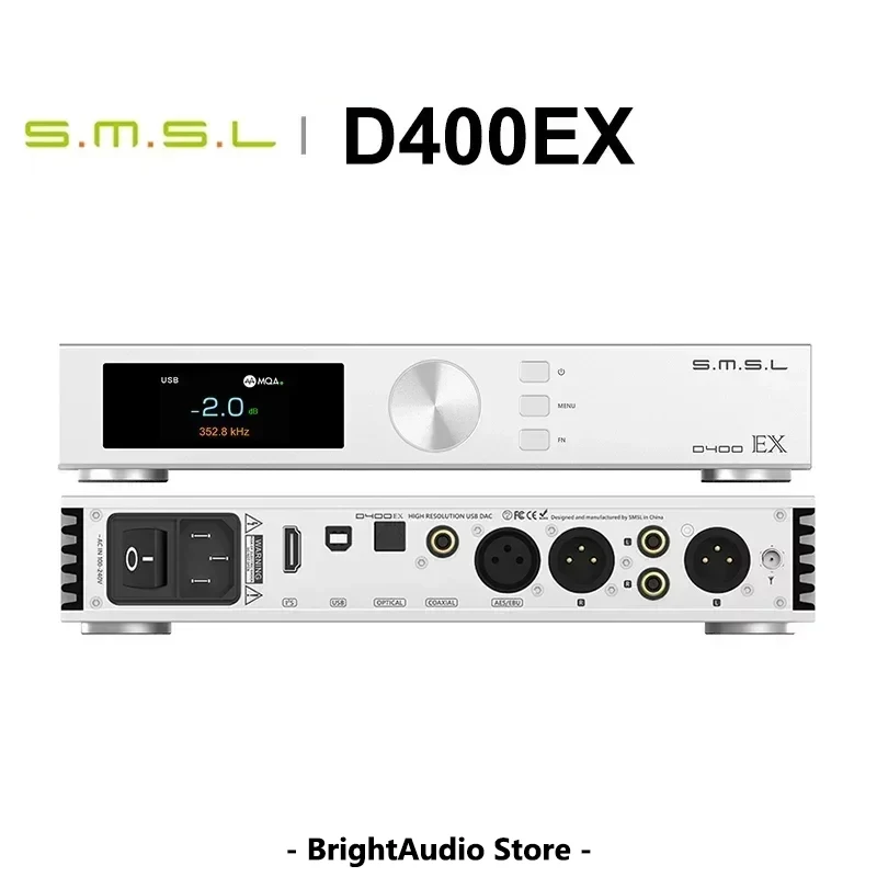 

SMSL D400EX Hi-Res аудио MQA DAC AMP AK4191 двойной декодер чипов AK4499EX усилитель для наушников XMOS XU316 DSD512 PCM768