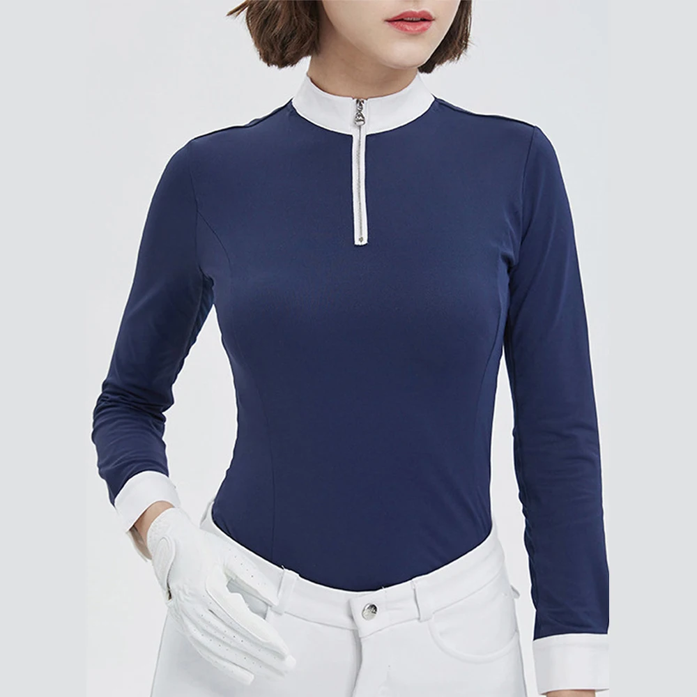 

Equestrian T-shirt Polo Shirt Professional Riding Long Sleeve Female Knight Clothing Equestrian Obstacle Competition Dress