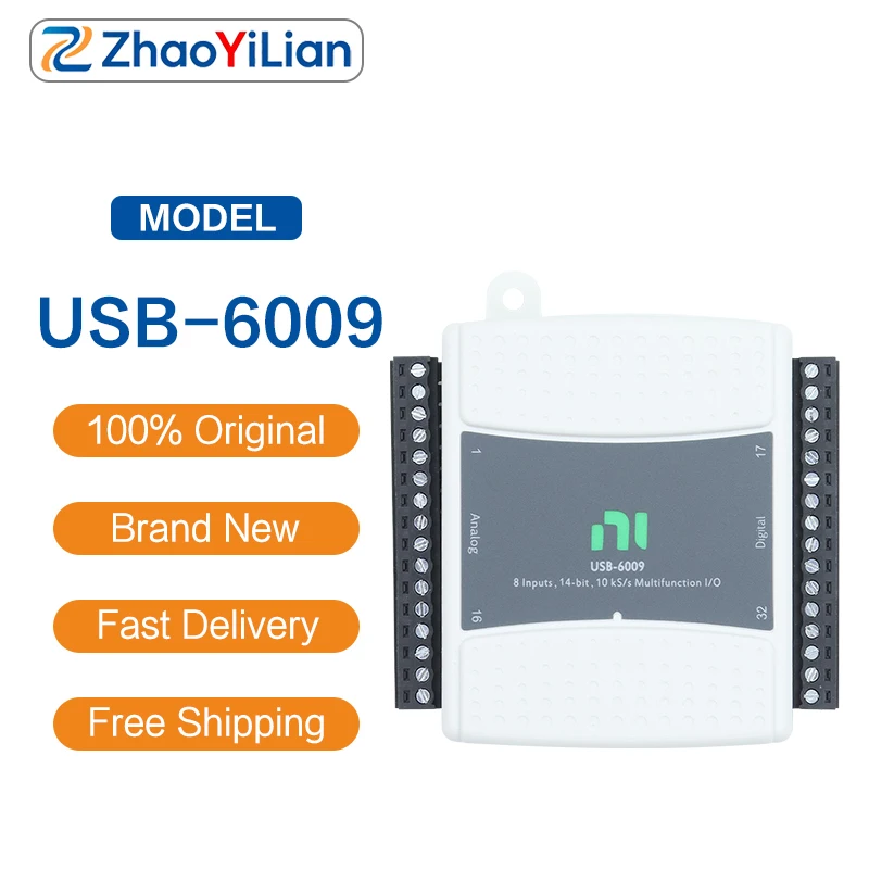 For USB-6009 779026-01 Multifunction USB DAQ 14Bit 48kS/s 8AI 2AO 12DIO Data Acquisition Module